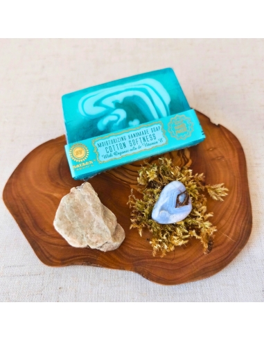 Coffret Calme et sérénité – Aigue-marine, Calcédoine bleue et savon Douceur coton