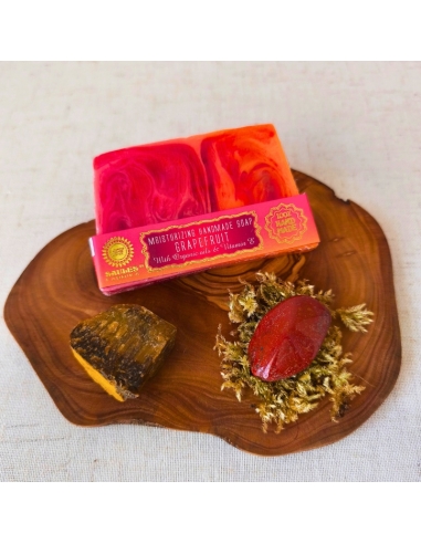 Coffret Courage et confiance – Œil de tigre, Jaspe rouge et savon pamplemousse