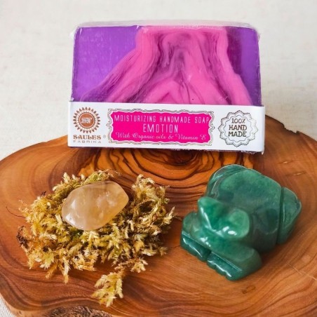 Coffret Totem Grenouille espiègle – Aventurine verte, Citrine et savon Émotion