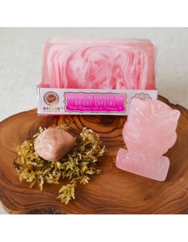Coffret Totem Chouette étoilée – Quartz rose, Pierre de lune et savon Crystal