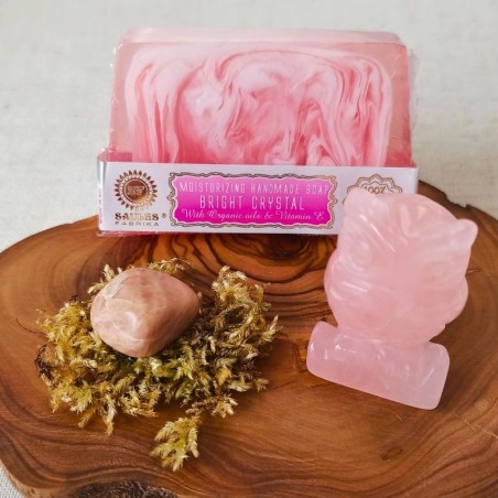 Coffret Totem Chouette étoilée – Quartz rose, Pierre de lune et savon Crystal