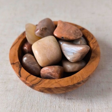 Pierre roulée en Pierre de lune multicolore (20–30 mm, Inde, qualité A)