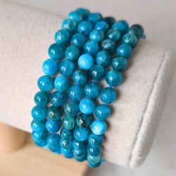 Bracelet enfant en Apatite bleue naturelle (perles de 6 mm)