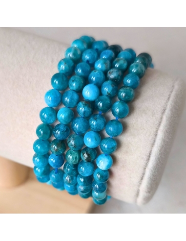 Bracelet enfant en Apatite bleue naturelle (perles de 6 mm)