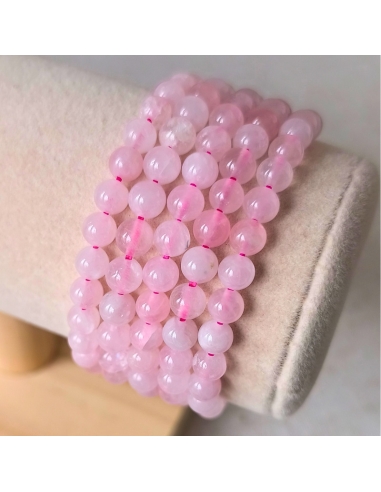 Bracelet enfant en Quartz rose naturel (perles de 6 mm)