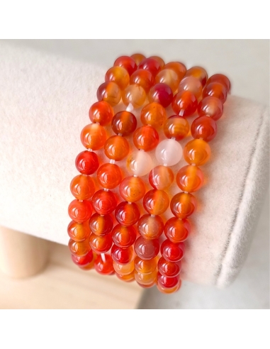 Bracelet enfant en Cornaline naturelle (perles de 6 mm)