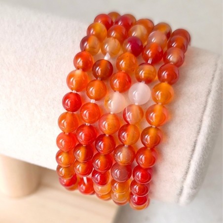 Bracelet enfant en Cornaline naturelle (perles de 6 mm)