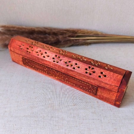 Boîte brûle-encens Arbre de Vie en bois d’acacia
