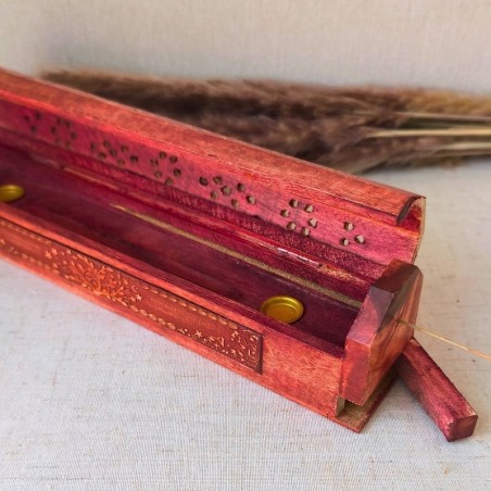 porte encens avec un compartiment de rangement intégré pour les bâtons d’encens