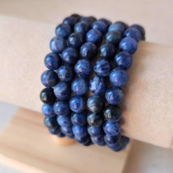 Bracelet boule en Sodalite naturelle, pierre de lucidité et d’harmonie.