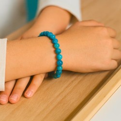 Bracelet enfant en Apatite bleue naturelle (perles de 6 mm) 2
