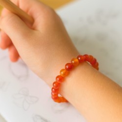 Bracelet enfant en Cornaline naturelle (perles de 6 mm) 2