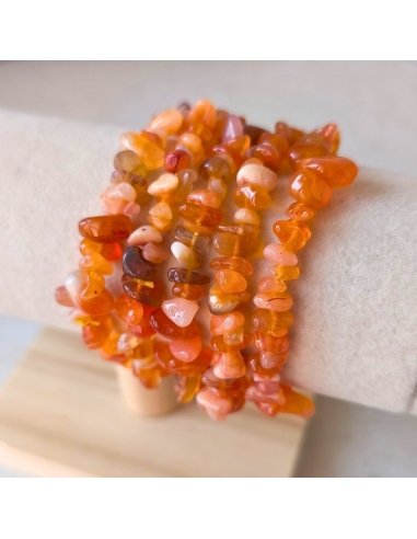 Bracelet baroque en Cornaline naturelle, pierre de vitalité et de confiance.