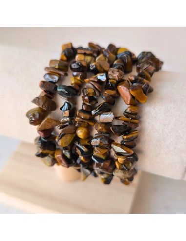 Bracelet baroque en Œil de Tigre naturel, pierre de protection et de confiance.