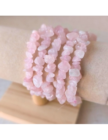 Bracelet baroque en Quartz rose naturel, pierre d’amour et de tendresse.