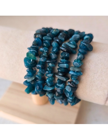 Bracelet baroque en Apatite bleue naturelle, pierre de communication et de confiance.