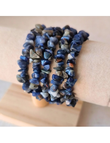 Bracelet baroque en Sodalite naturelle, pierre de discernement et de sérénité.