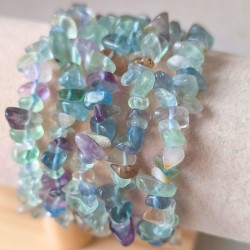Bracelet baroque en Fluorine multicolore naturelle, pierre de clarté et de concentration. 2