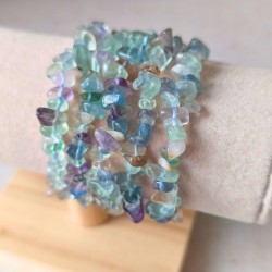 Bracelet baroque en Fluorine multicolore naturelle, pierre de clarté et de concentration.