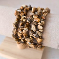 Bracelet baroque en Jaspe paysage naturel, pierre d’ancrage et de patience.