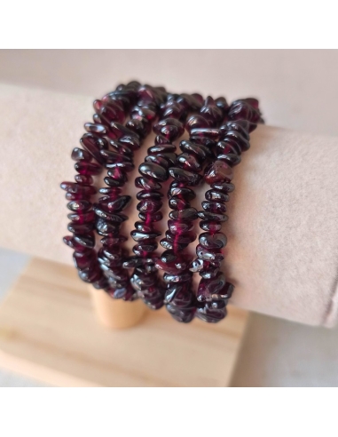Bracelet baroque en Grenat rouge almandin naturel, pierre de force et de vitalité.