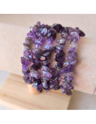 Bracelet baroque en Améthyste naturelle, pierre de sérénité et d’intuition.