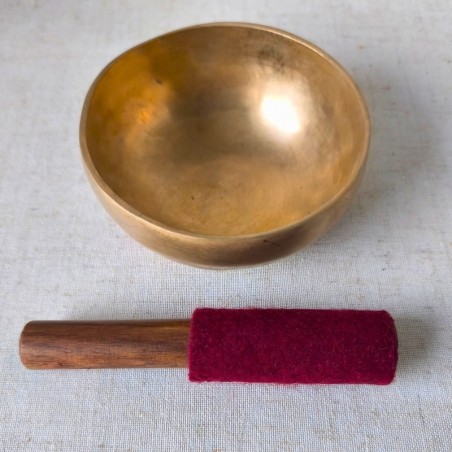 Bol chantant tibétain Cho Pa – 10 cm (avec maillet en bois et feutre)