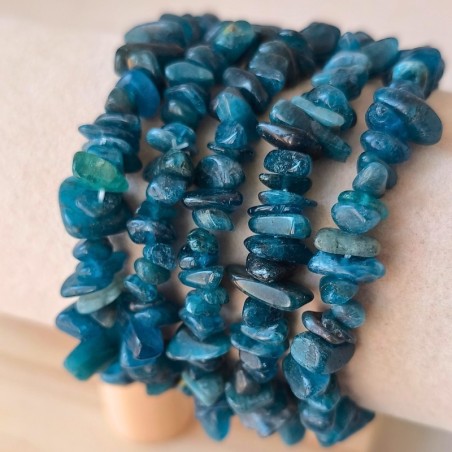 Bracelet baroque en Apatite bleue (16–18 cm, qualité A, filière éthique et durable, Madagascar)