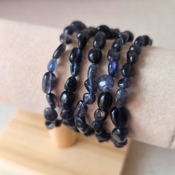 Bracelet en pierres roulées de Cordiérite