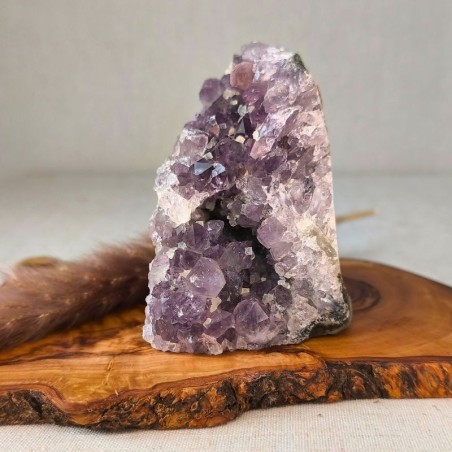 Géode d’améthyste à bord brut – 289 g