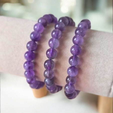 Bracelet boule en Améthyste – Sérénité et intuition