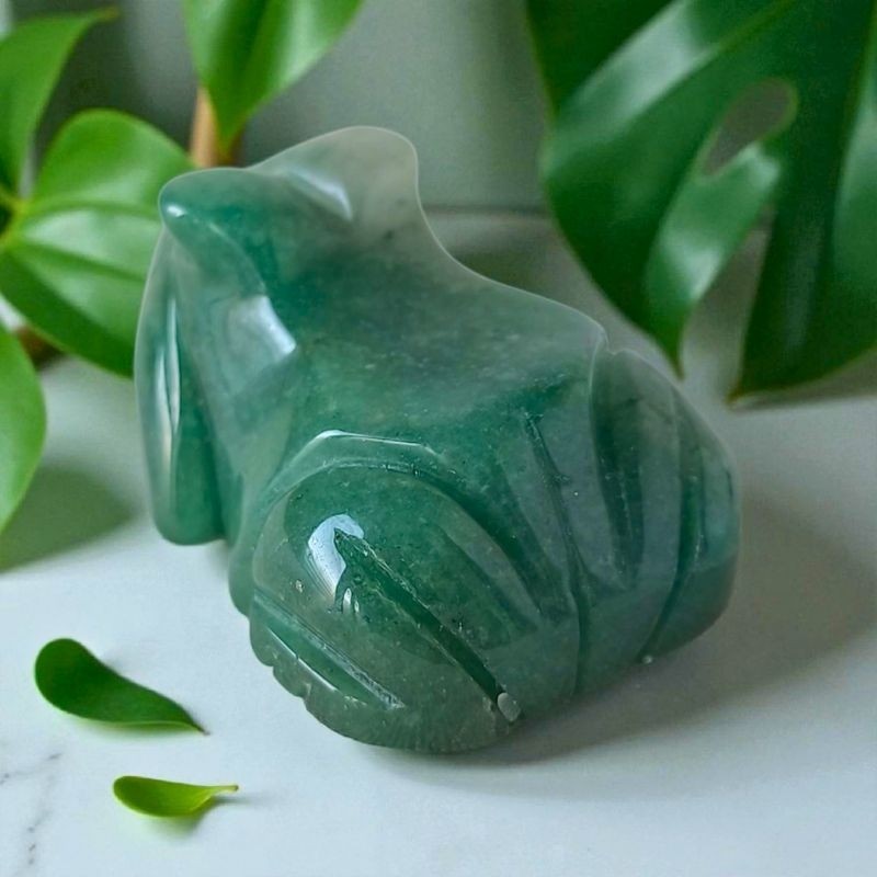 Grenouille en aventurine verte – Sculpture artisanale 50 mm | Litho Terra