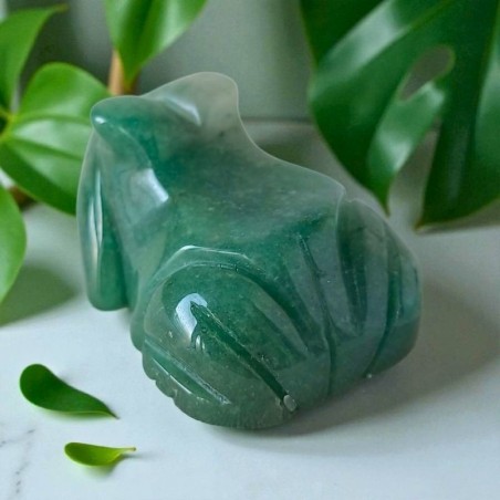 Grenouille en aventurine verte – Sculpture artisanale 50 mm | Litho Terra