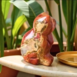 Chat sculpté en jaspe rouge – Afrique du Sud (qualité A, 50 mm) 2