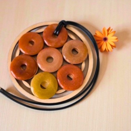 Pendentif donut en Aventurine orange – Optimisme et vitalité