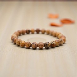 Bracelet boule en Jaspe paysage – Ancrage et harmonie