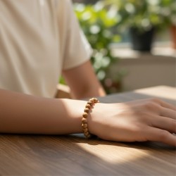 Bracelet en Jaspe paysage naturel, perles de 8 mm, qualité A, origine Namibie 2