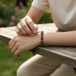 Bracelet boule en Œil de tigre – Protection et confiance 2