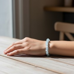 Bracelet baroque en Aigue-marine de Namibie, pierre naturelle d’apaisement et de communication. 2