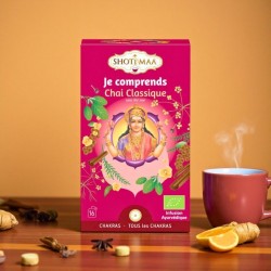 Une tisane bio chaï sans thé noir, aux épices indiennes.