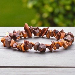 Bracelet baroque en Œil de tigre d’Afrique du Sud, pierre naturelle de protection et de confiance.