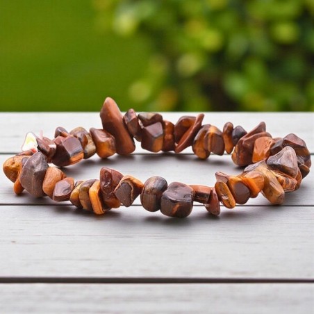 Bracelet baroque en Œil de tigre d’Afrique du Sud, pierre naturelle de protection et de confiance.