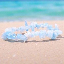 Bracelet baroque en Aigue-marine de Namibie, pierre naturelle d’apaisement et de communication.