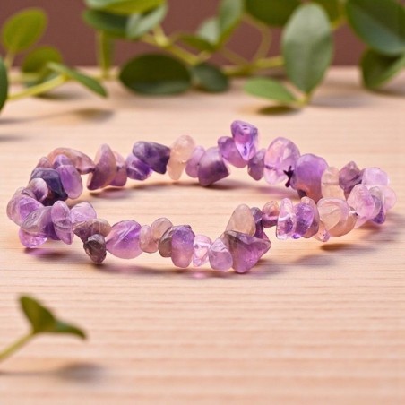 Bracelet baroque en Améthyste du Brésil, pierre naturelle de sérénité et d’intuition.