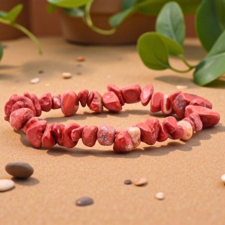 Bracelet baroque en Jaspe rouge d’Afrique du Sud, pierre naturelle d’ancrage et de vitalité.