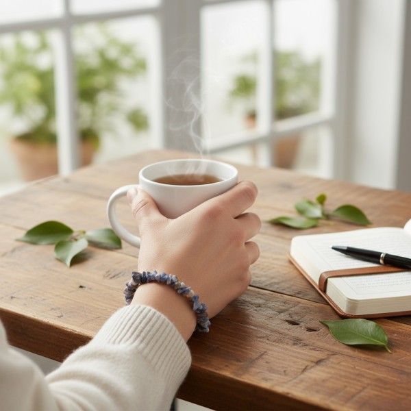 Un bijou bleu profond qui invite à s’exprimer avec sincérité.