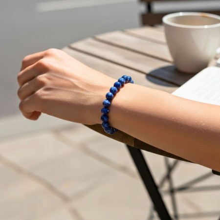Bracelet en Sodalite naturelle, perles de 8 mm, qualité A, origine Brésil 2