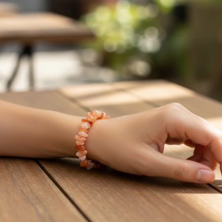 Bracelet baroque en Cornaline du Brésil, pierre naturelle d’énergie et de créativité. 2