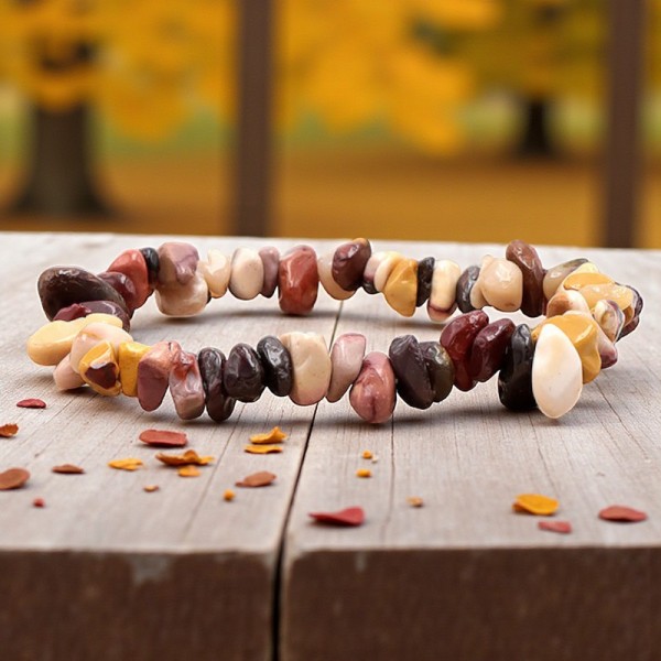 Pierre d’ancrage et de stabilité, le jaspe mokaïte soutient la confiance et l’action.