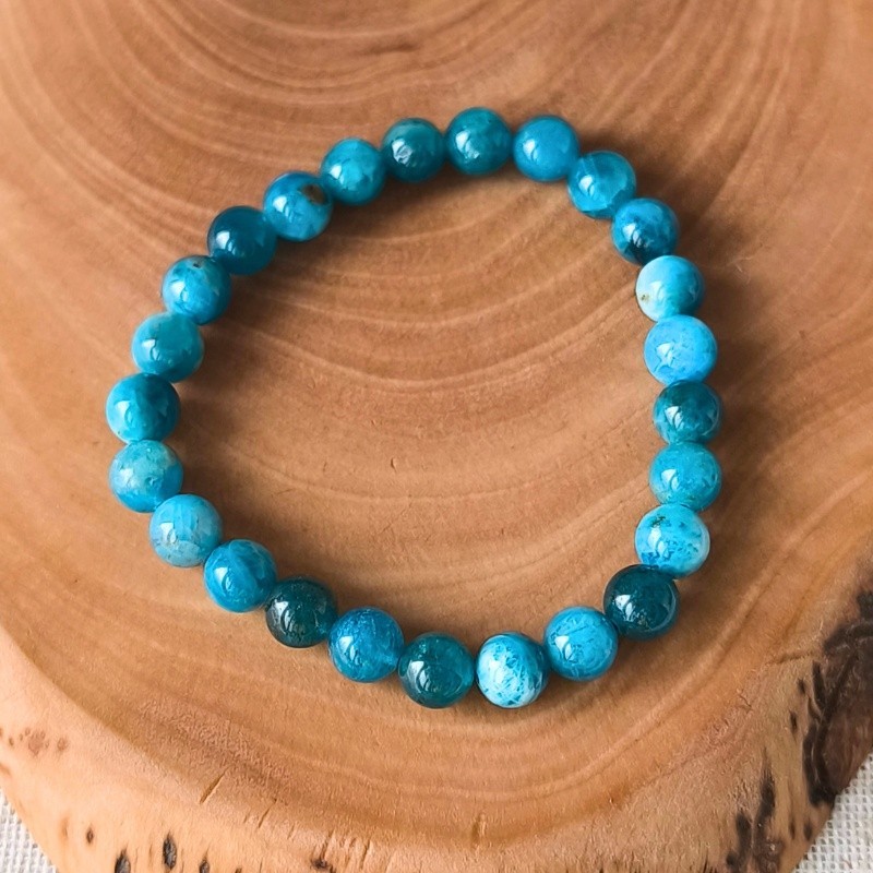 Bracelet boule enfant en Apatite bleue – Communication